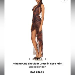 NWT. Jaded London Athena One Shoulder Draped Rosette Maxi Dress. NEW